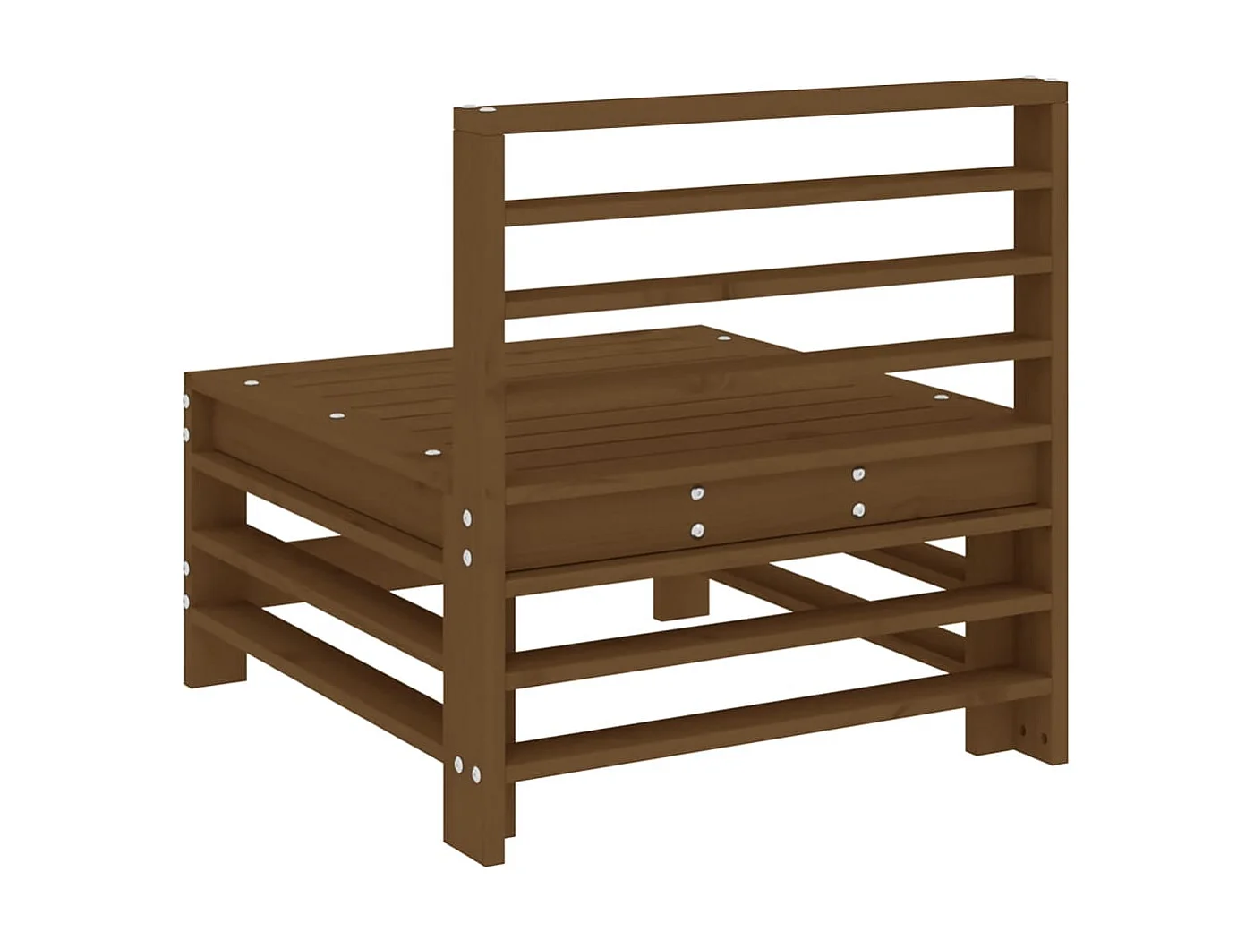 Canapés centraux de jardin 2 pcs marron miel bois de pin solide