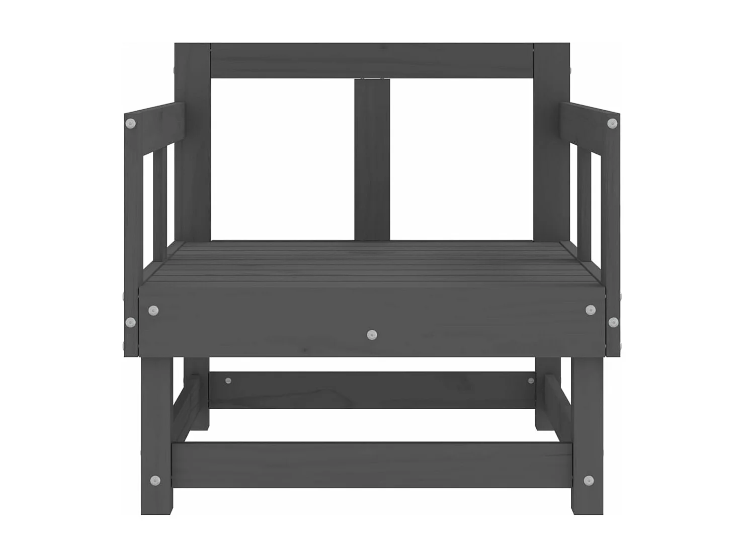 Set di 2 sedie da giardino in legno massello di pino grigio