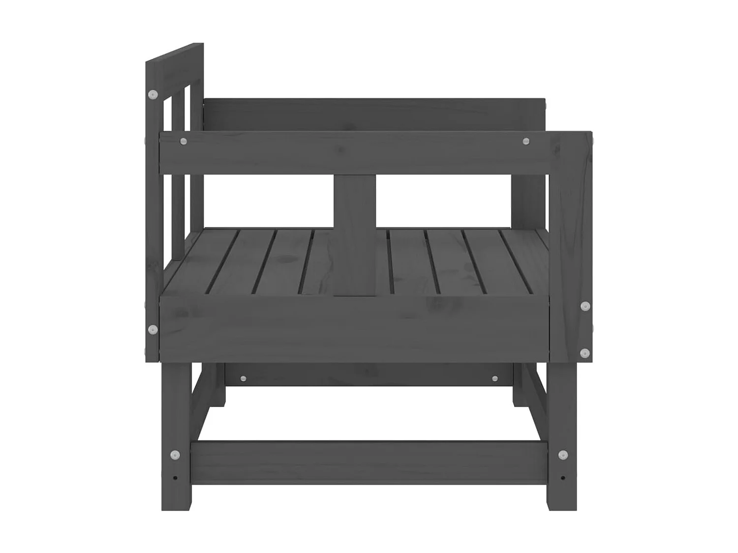 Chaises de jardin lot de 2 gris bois massif de pin