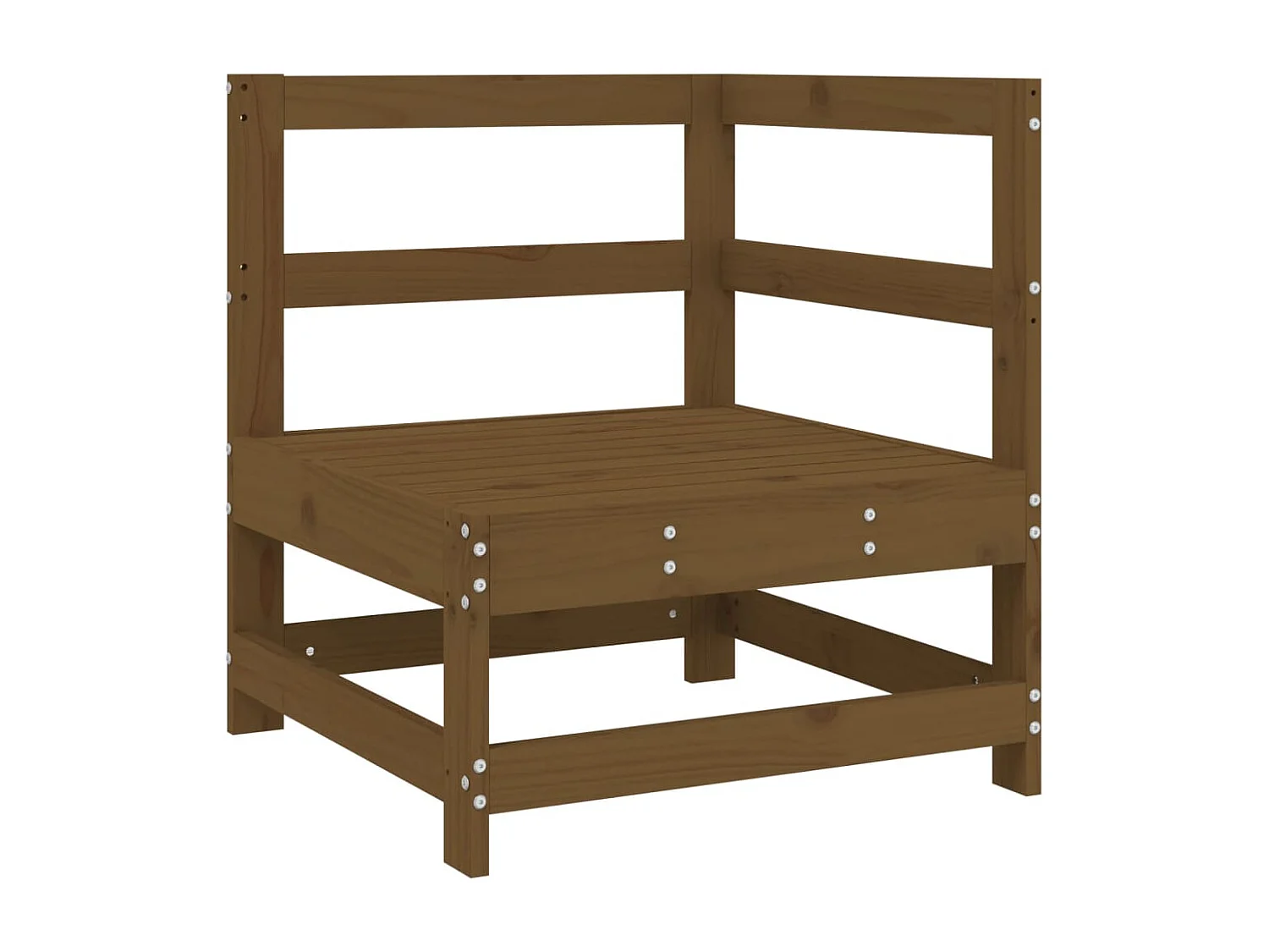 Honigbraunes Garten-Ecksofa aus massivem Kiefernholz