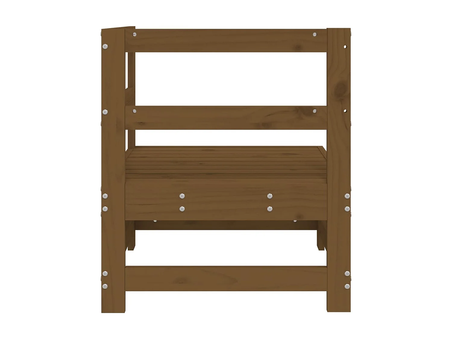 Honigbraunes Garten-Ecksofa aus massivem Kiefernholz