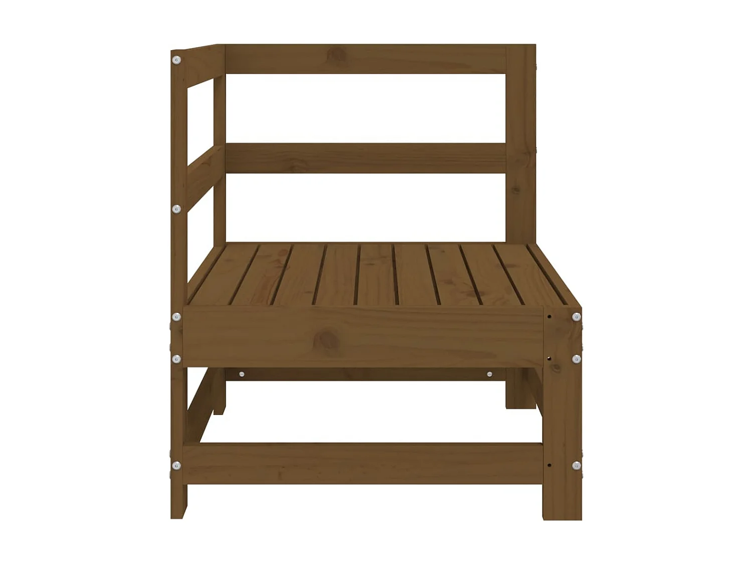 Honigbraunes Garten-Ecksofa aus massivem Kiefernholz