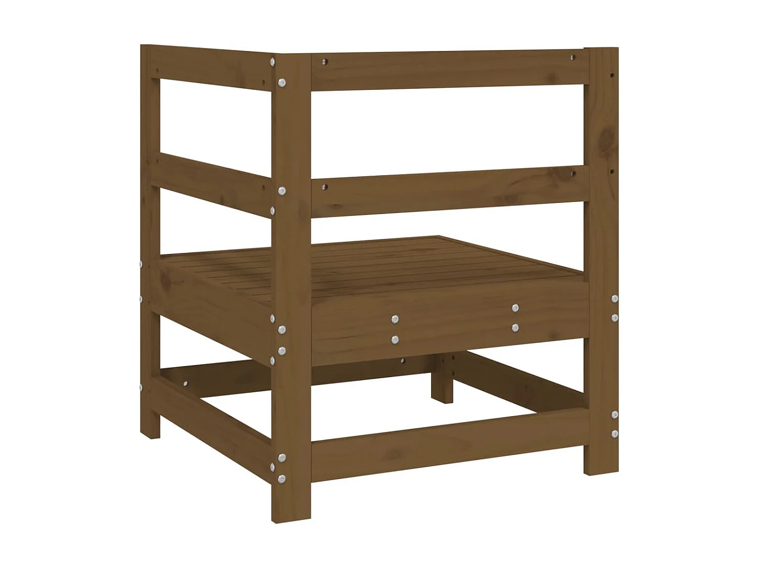 Honigbraunes Garten-Ecksofa aus massivem Kiefernholz