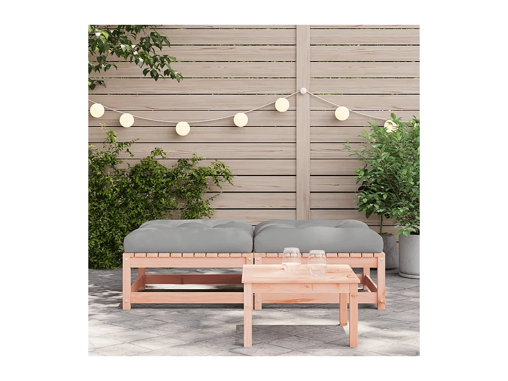 Repose-pieds de jardin avec coussins 2 pcs bois massif douglas