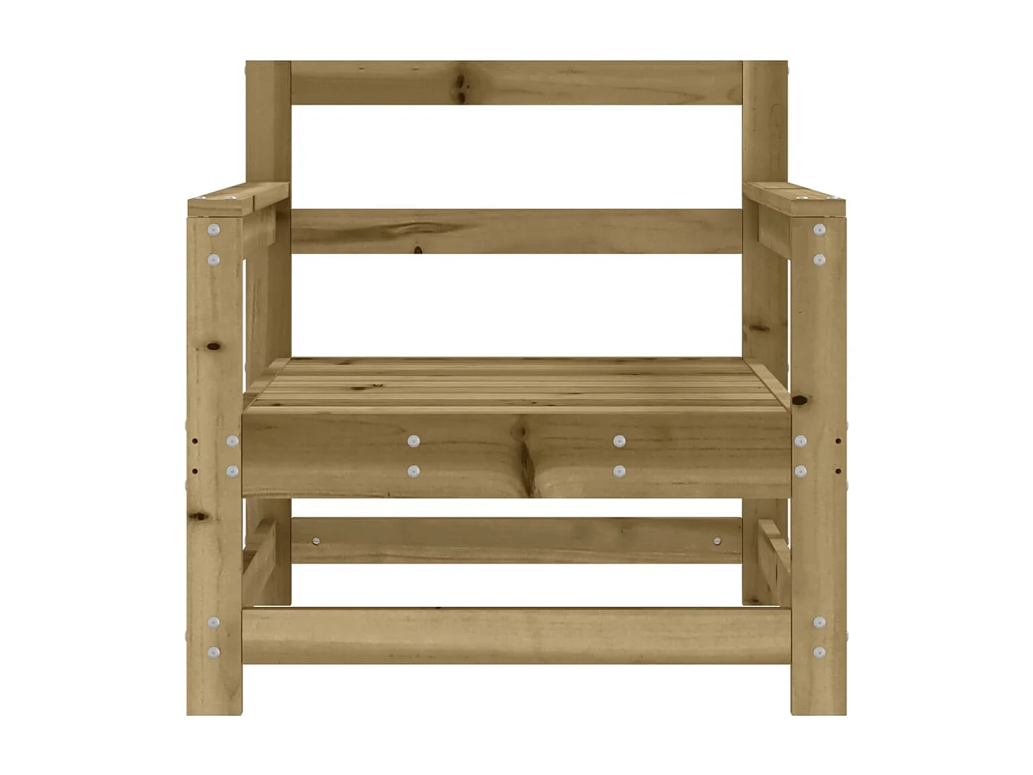 11 muebles de jardín con cojines de resina tejida en color beige.