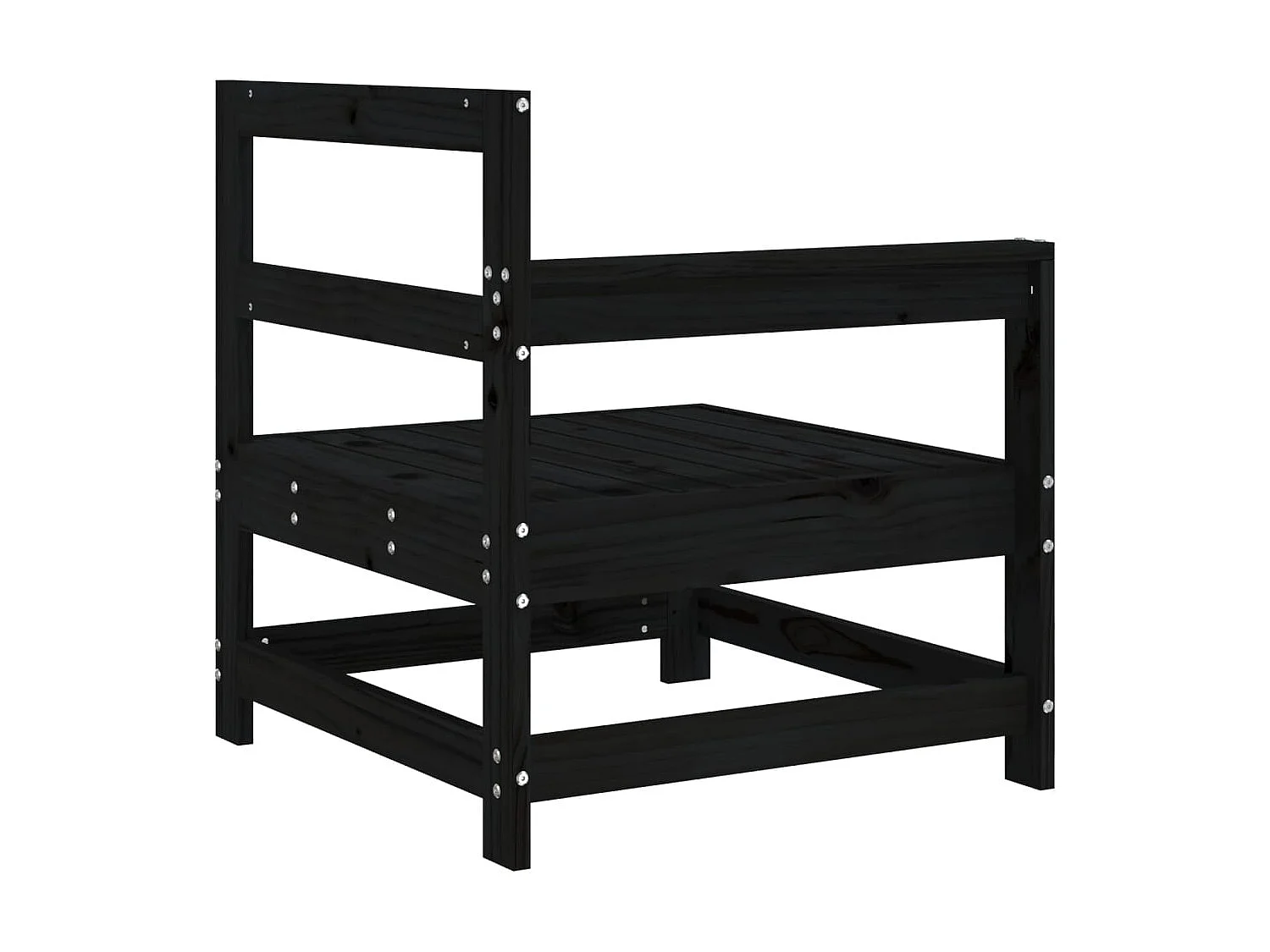 Canapés d'angle de jardin 2 pcs noir bois de pin massif