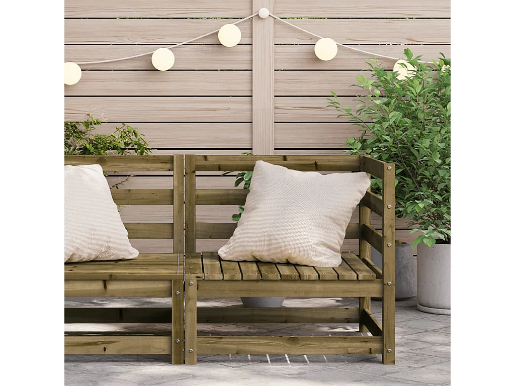 Divano ad angolo da giardino 70x70x67 cm in legno di pino impregnato
