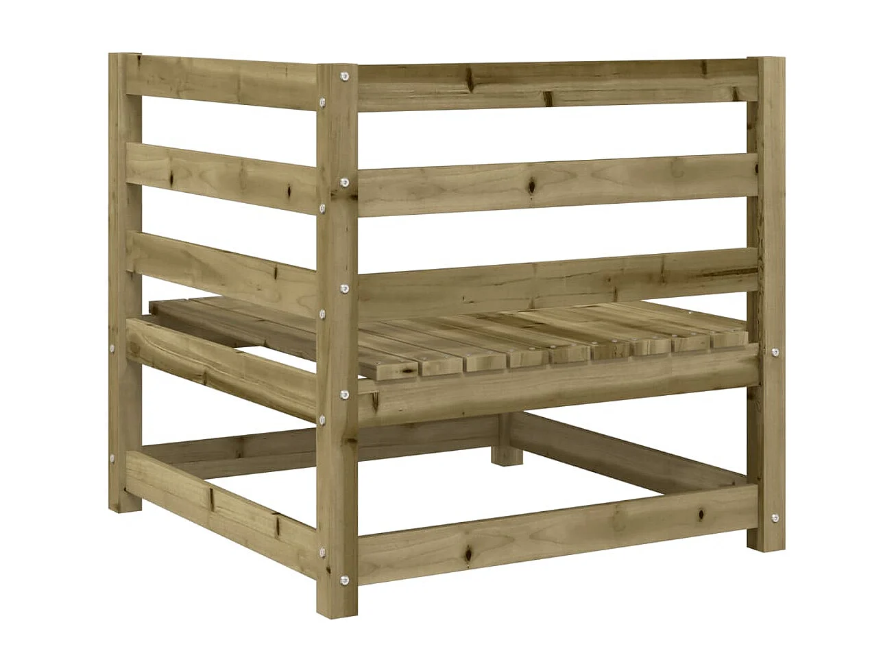 Divano ad angolo da giardino 70x70x67 cm in legno di pino impregnato
