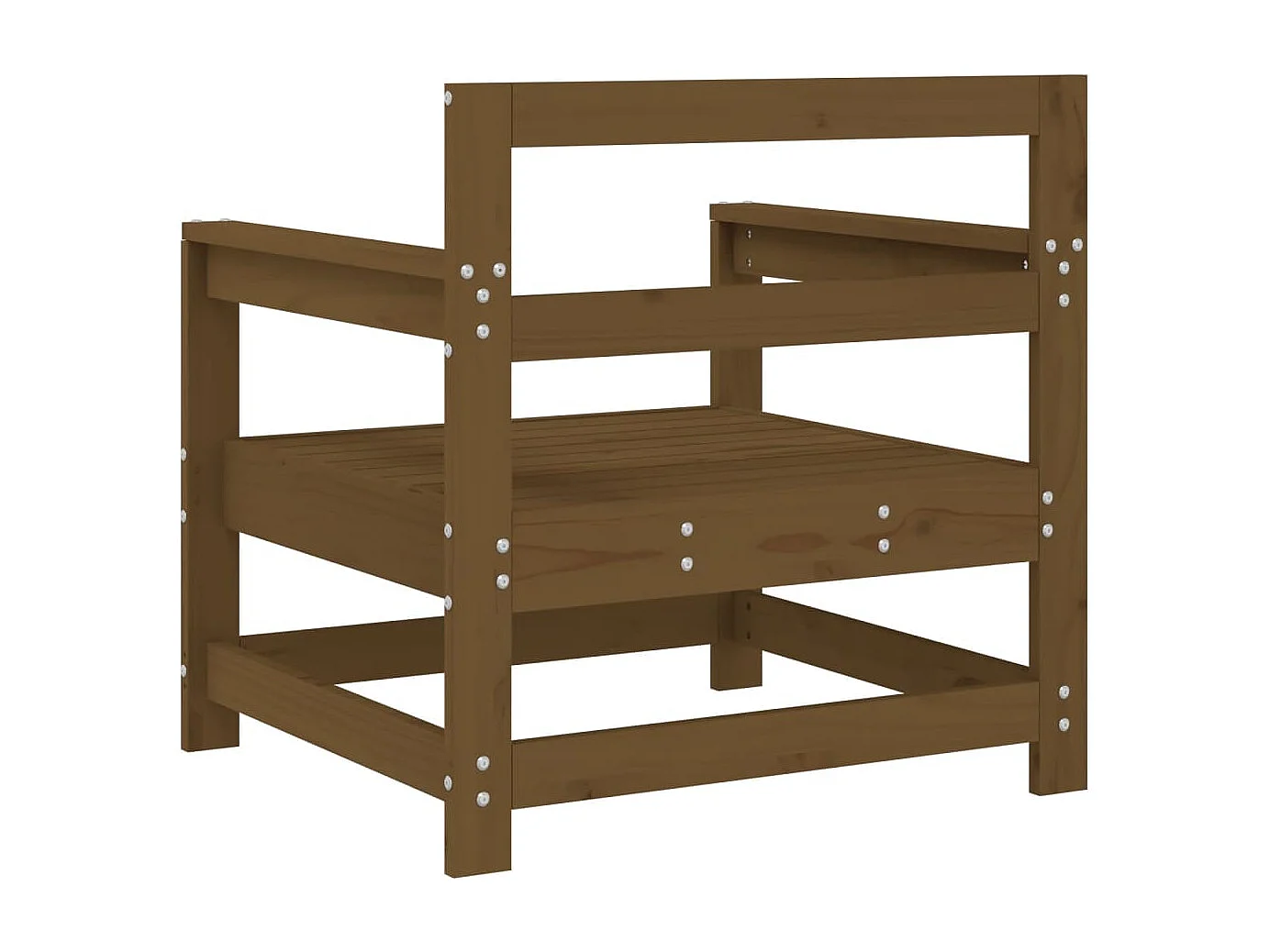 Chaises de jardin lot de 2 marron miel bois massif de pin