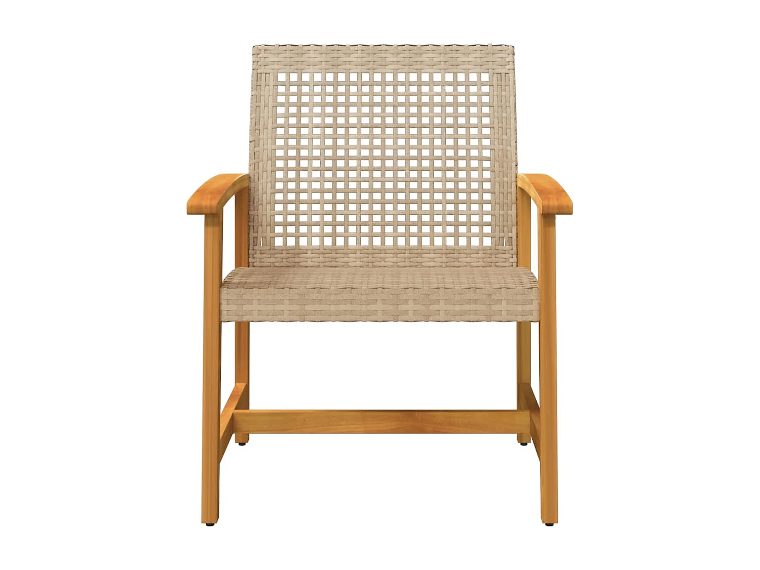 Juego de 2 sillas de jardín de madera de acacia trenzada de resina beige