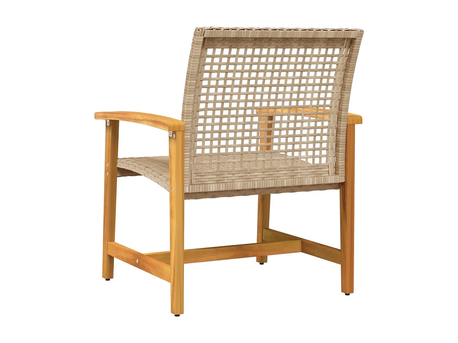 Juego de 2 sillas de jardín de madera de acacia trenzada de resina beige