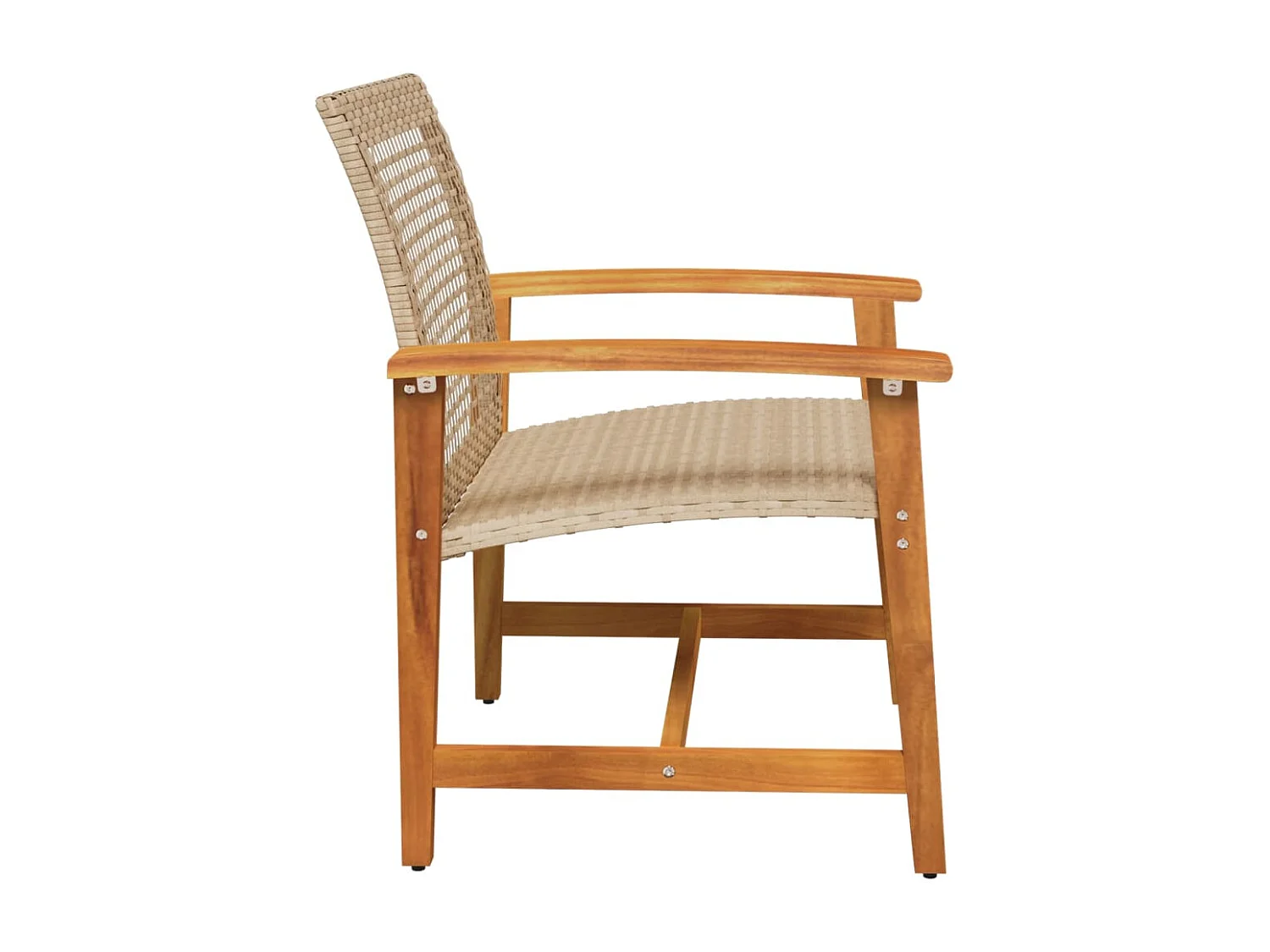 Chaises de jardin lot de 2 beige résine tressée bois d’acacia