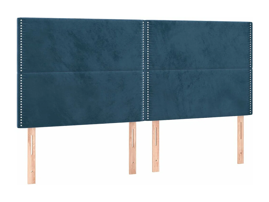 Têtes de lit 4 pcs Bleu foncé 80x5x78/88 cm Velours