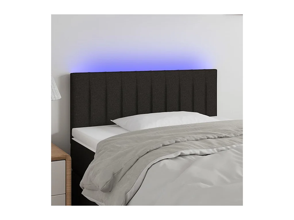 Tête de lit à LED Noir 90x5x78/88 cm Tissu