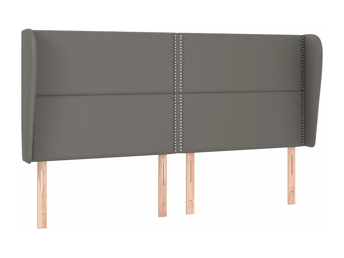 Kopfteil mit Ohren Grau 203x23x118/128 cm Kunstleder