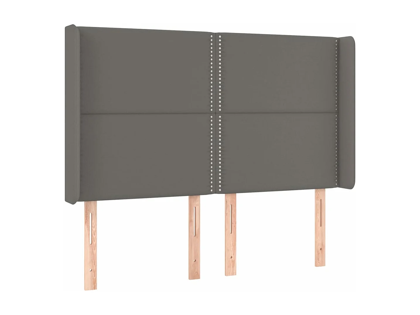 Tête de lit avec oreilles Gris 147x16x118/128 cm Similicuir