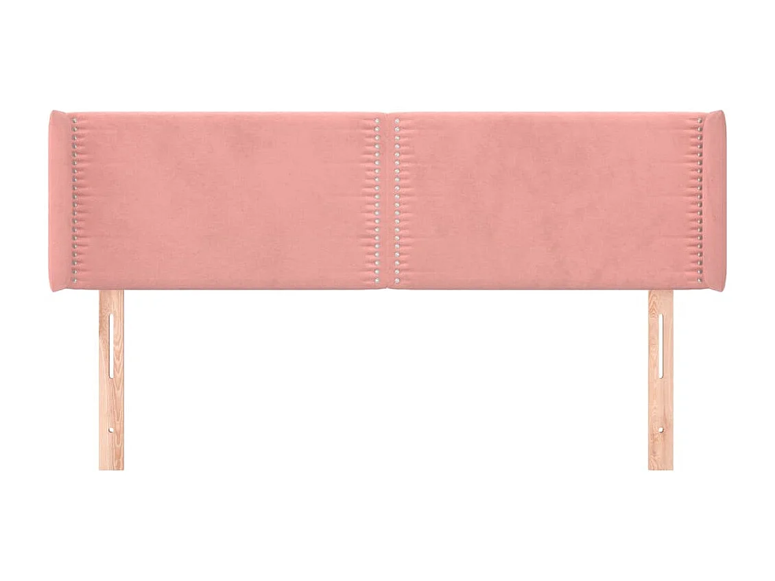 Kopfteil mit Ohren Rosa 147x16x78/88 cm Samt