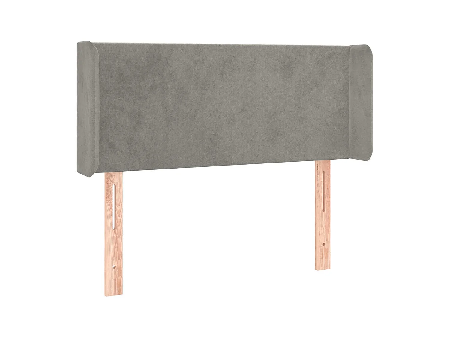 Cabeceira cama c/ luzes LED veludo 103x16x78/88 cm cinza-claro