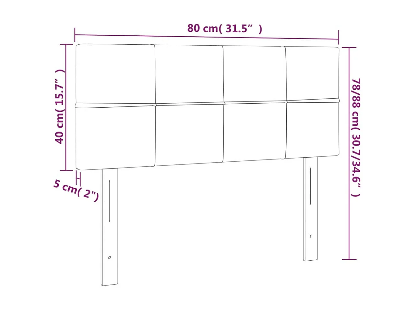 Tête de lit Taupe 80x5x78/88 cm Tissu