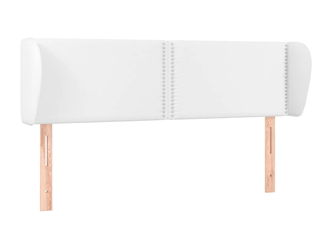 Kopfteil mit Ohren Weiß 147x23x78/88 cm Kunstleder