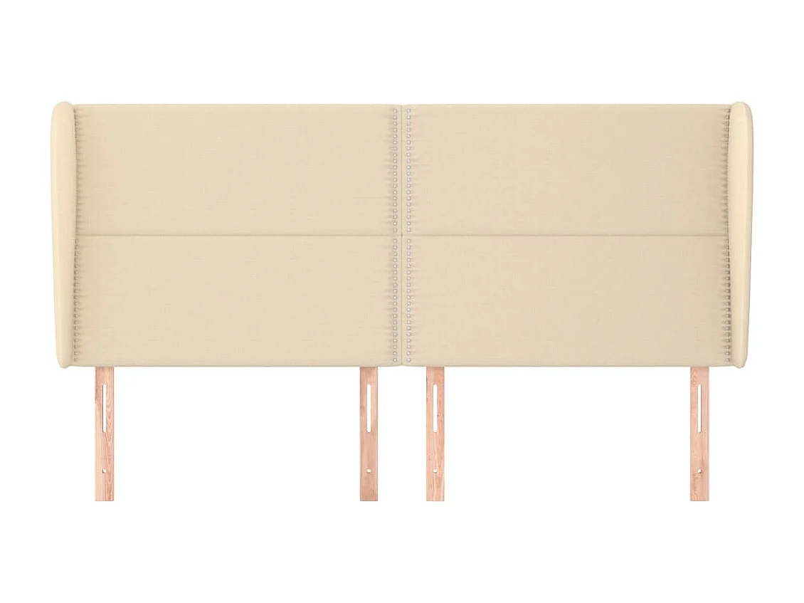 Tête de lit avec oreilles Crème 203x23x118/128 cm Tissu