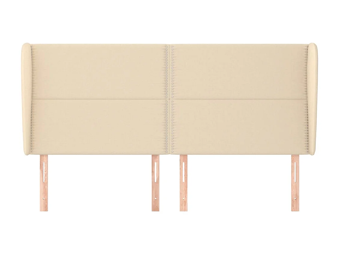 Tête de lit avec oreilles Crème 203x23x118/128 cm Tissu