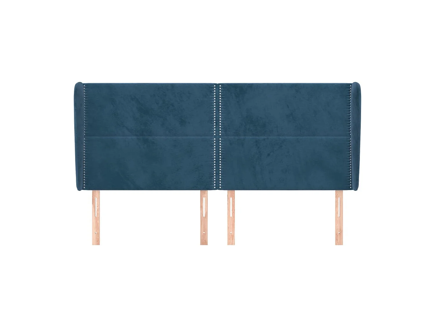 Tête de lit avec oreilles Bleu foncé 163x23x118/128 cm Velours