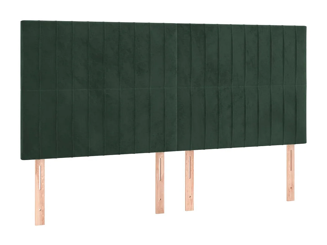 Têtes de lit 4 pcs Vert foncé 90x5x78/88 cm Velours