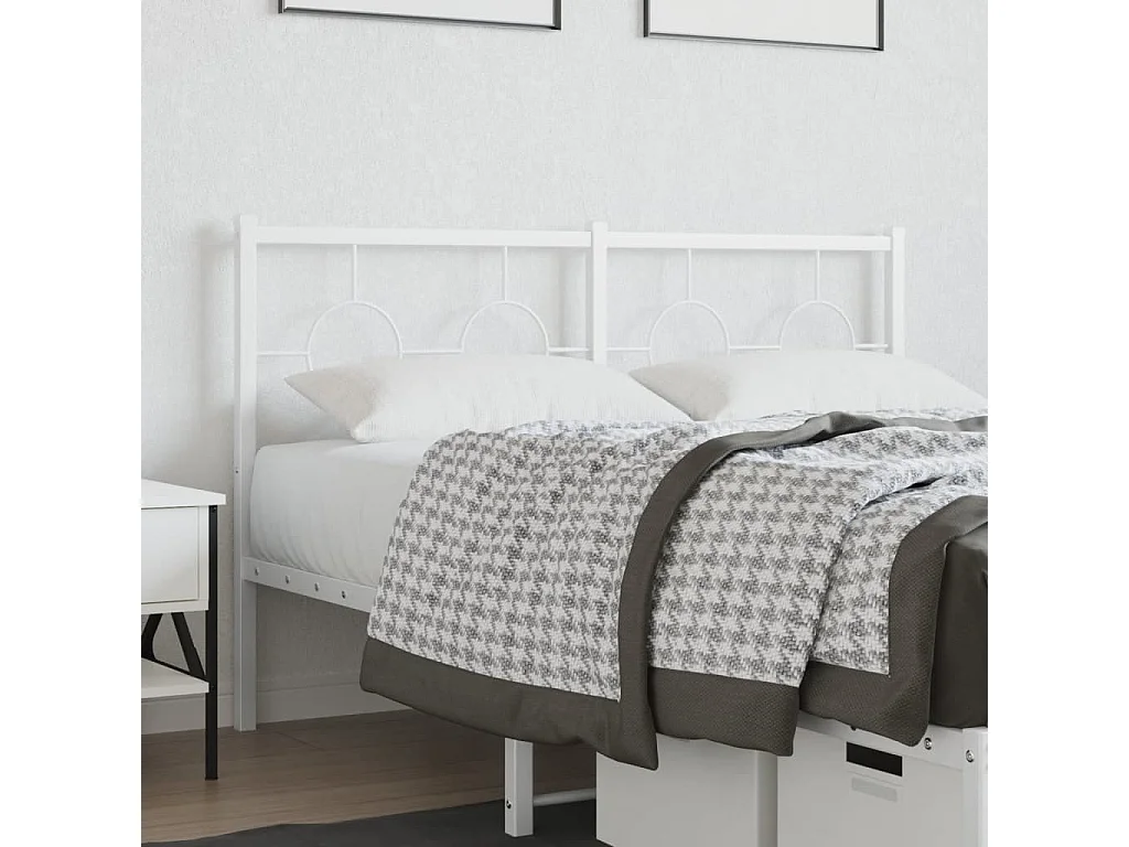 Tête de lit métal blanc 135 cm