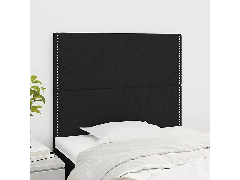 Têtes de lit 2 pcs Noir 80x5x78/88 cm Tissu