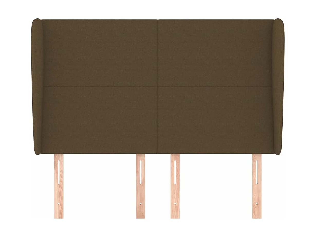 Cabeceira cama c/ abas tecido 147x23x118/128 cm castanho-escuro