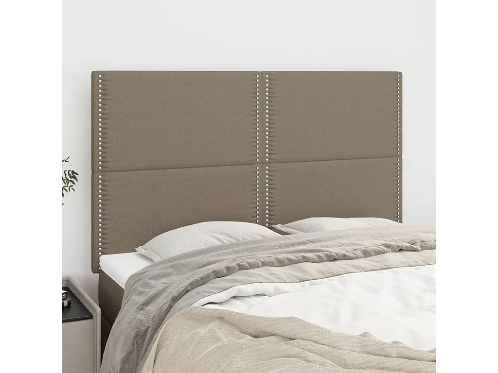 Têtes de lit 4 pcs Taupe 72x5x78/88 cm Tissu