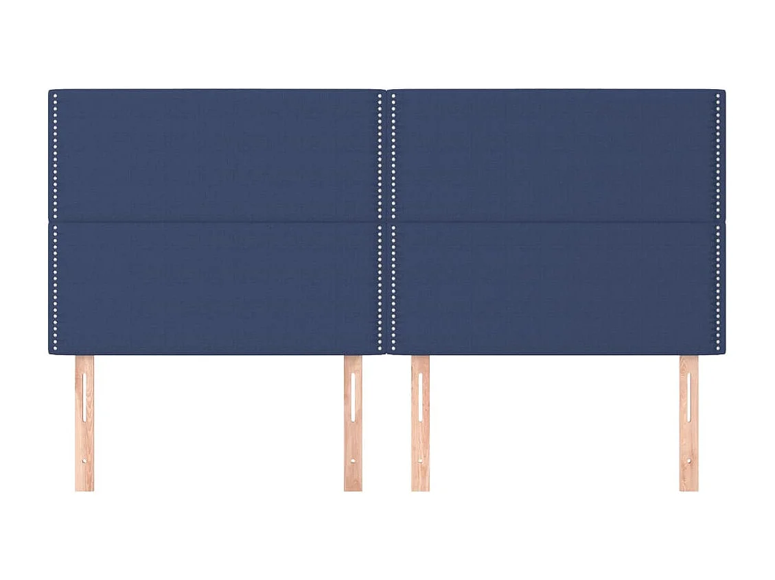 Têtes de lit 4 pcs Bleu 90x5x78/88 cm Tissu