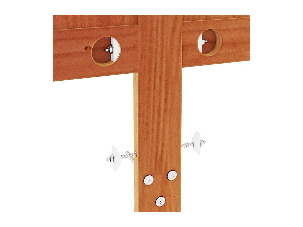 Testiera Marrone Cera 150 cm in Legno Massello di Pino