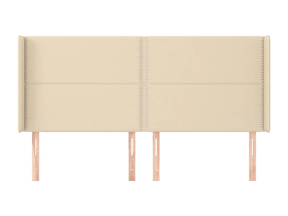 Tête de lit avec oreilles Crème 183x16x118/128 cm Tissu