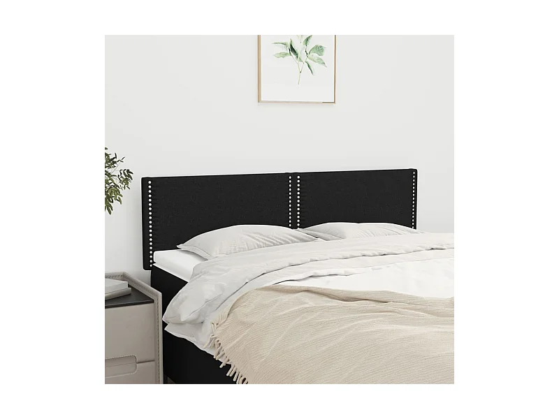 Têtes de lit 2 pcs Noir 72x5x78/88 cm Tissu