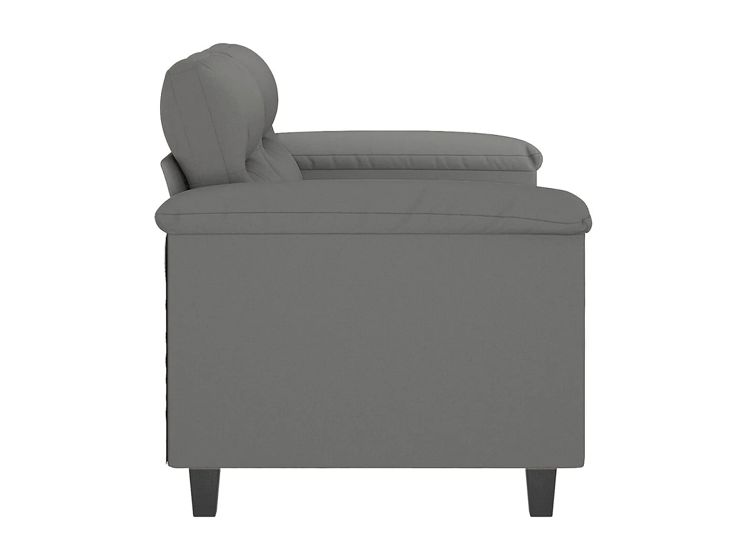 Canapé à 2 places Gris foncé 120 cm Tissu microfibre