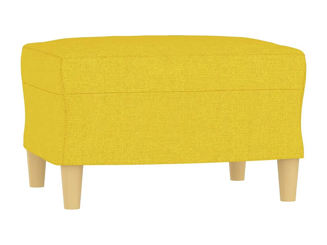 Set di Divani 4 pz con Cuscini Giallo Chiaro in Tessuto