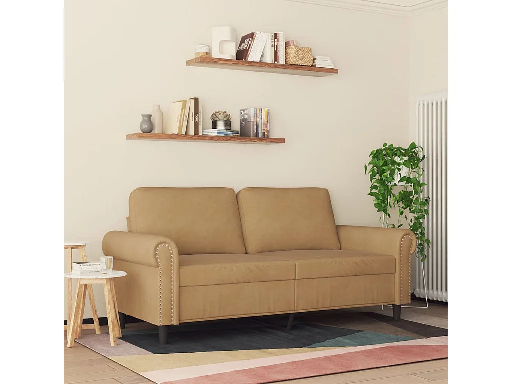 2-Sitzer-Sofa Braun 140 cm Samt