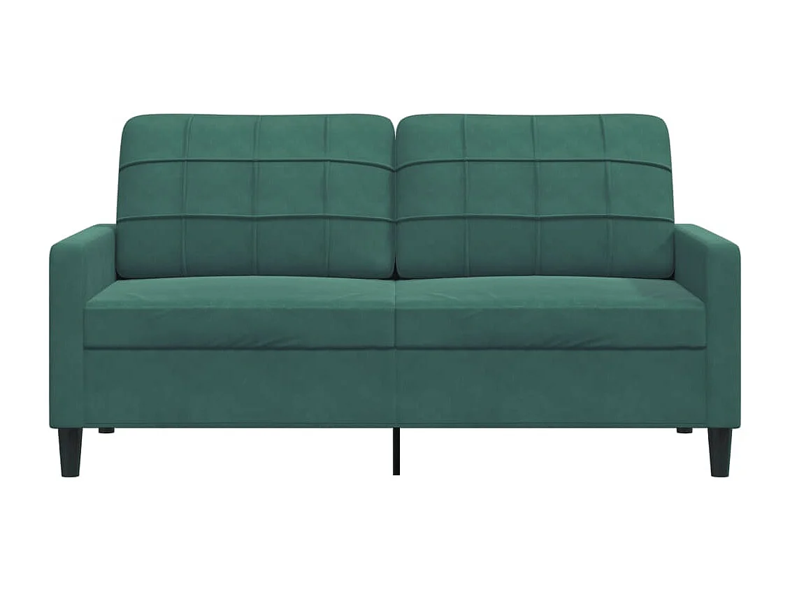 Sofá de 2 lugares 140 cm veludo verde-escuro