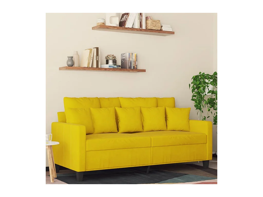 Divano a 2 Posti giallo 140 cm in Velluto