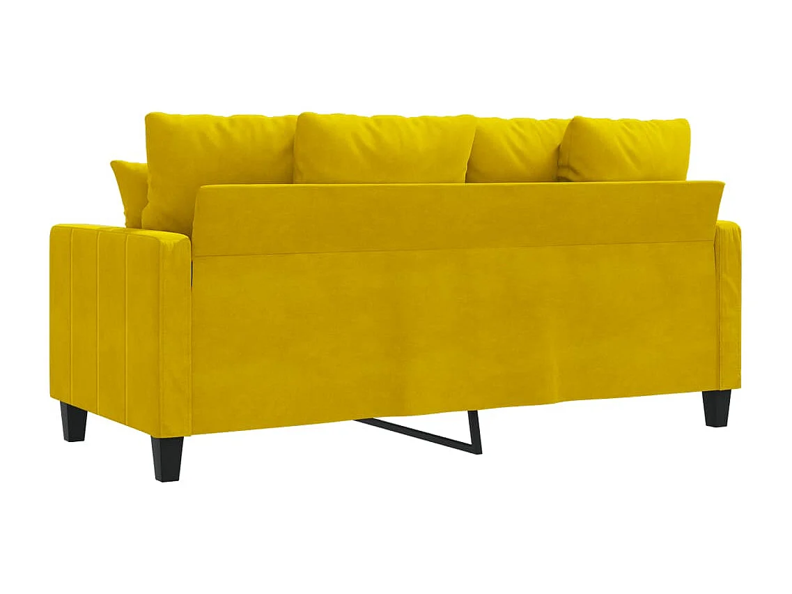 Sofá de 2 plazas terciopelo amarillo 140 cm