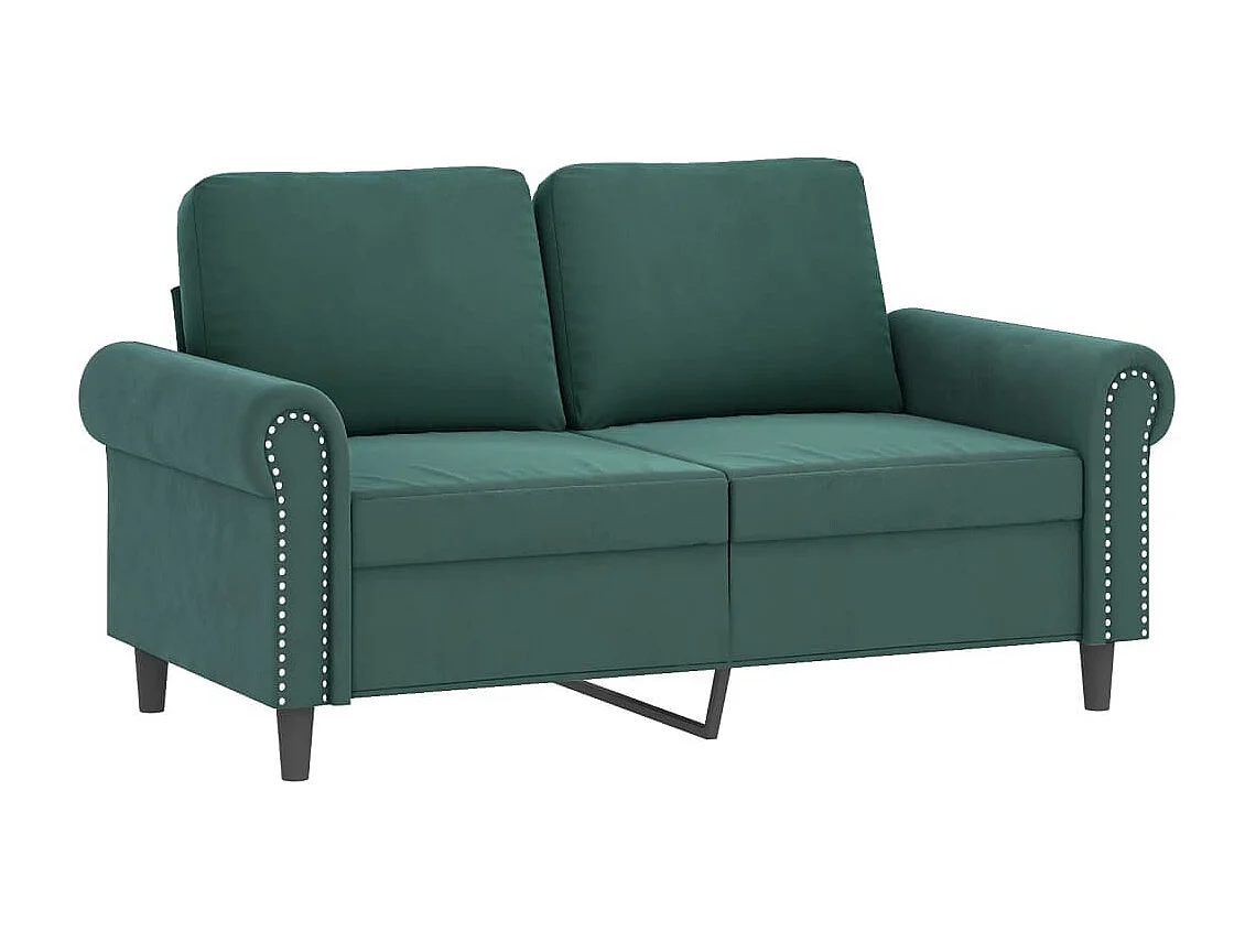 Set di Divani 3 pz con Cuscini Verde Scuro in Velluto