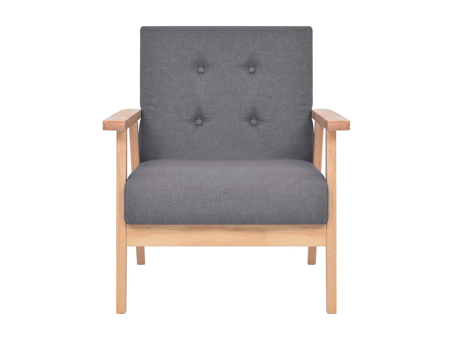 Ensemble de canapés 3 pcs Tissu Gris foncé