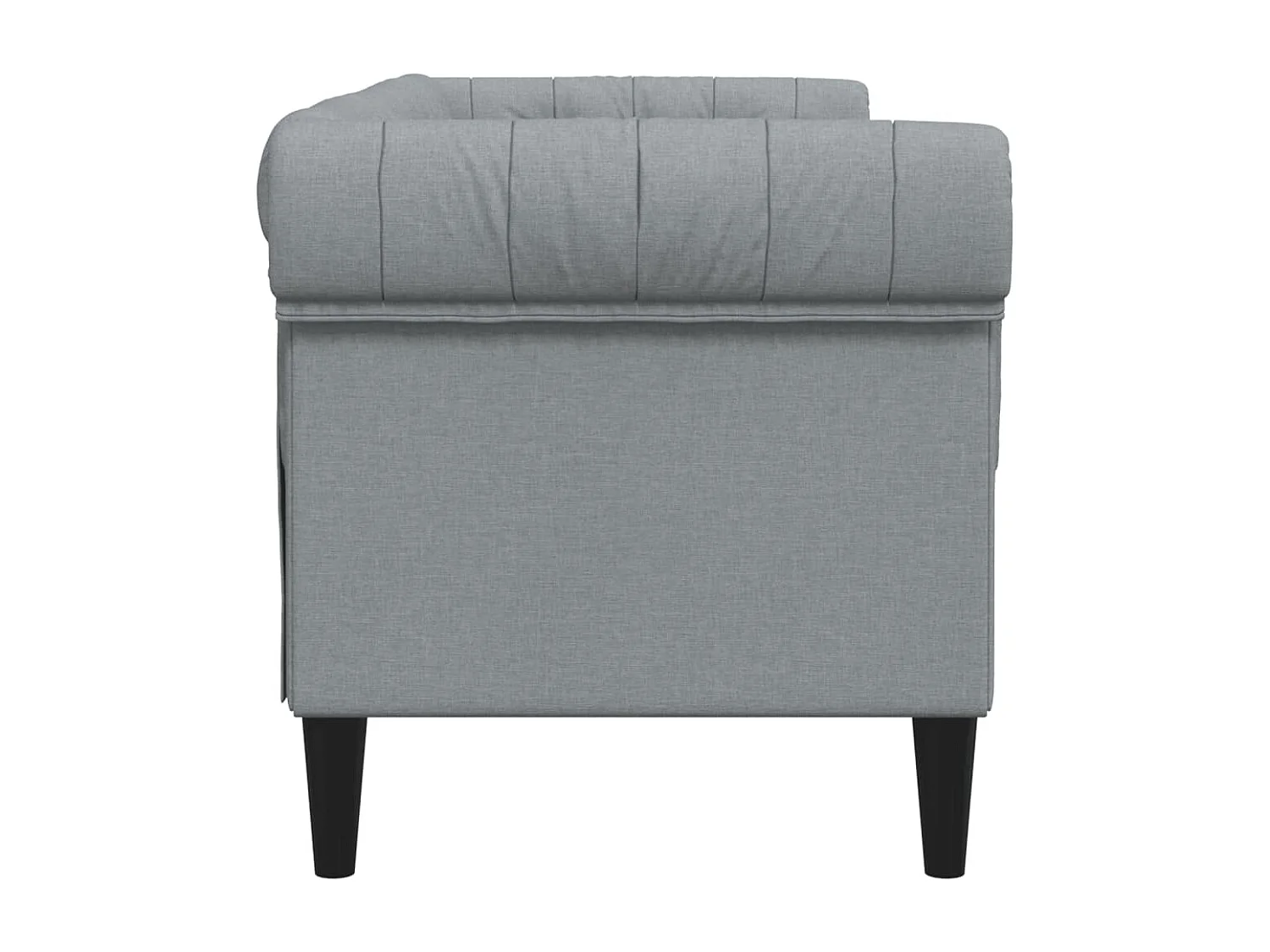 Canapé Chesterfield 2 places gris clair tissu