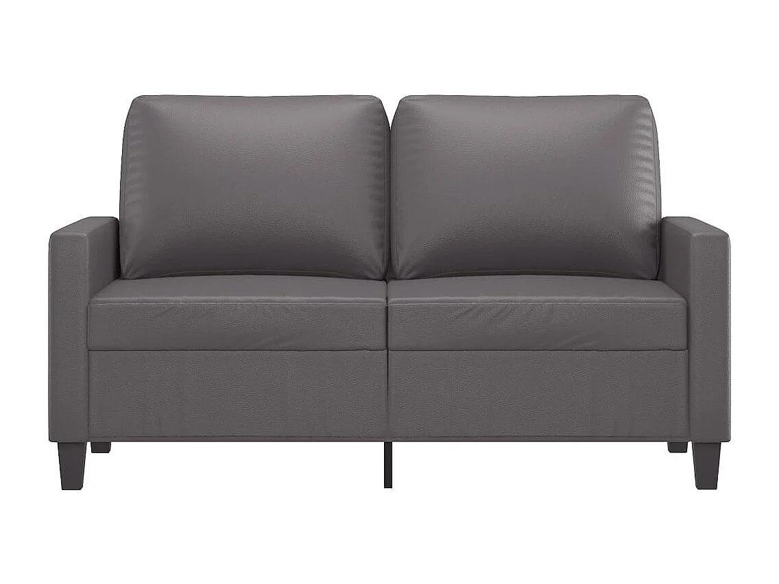 2-Sitzer-Sofa Grau 120 cm Kunstleder