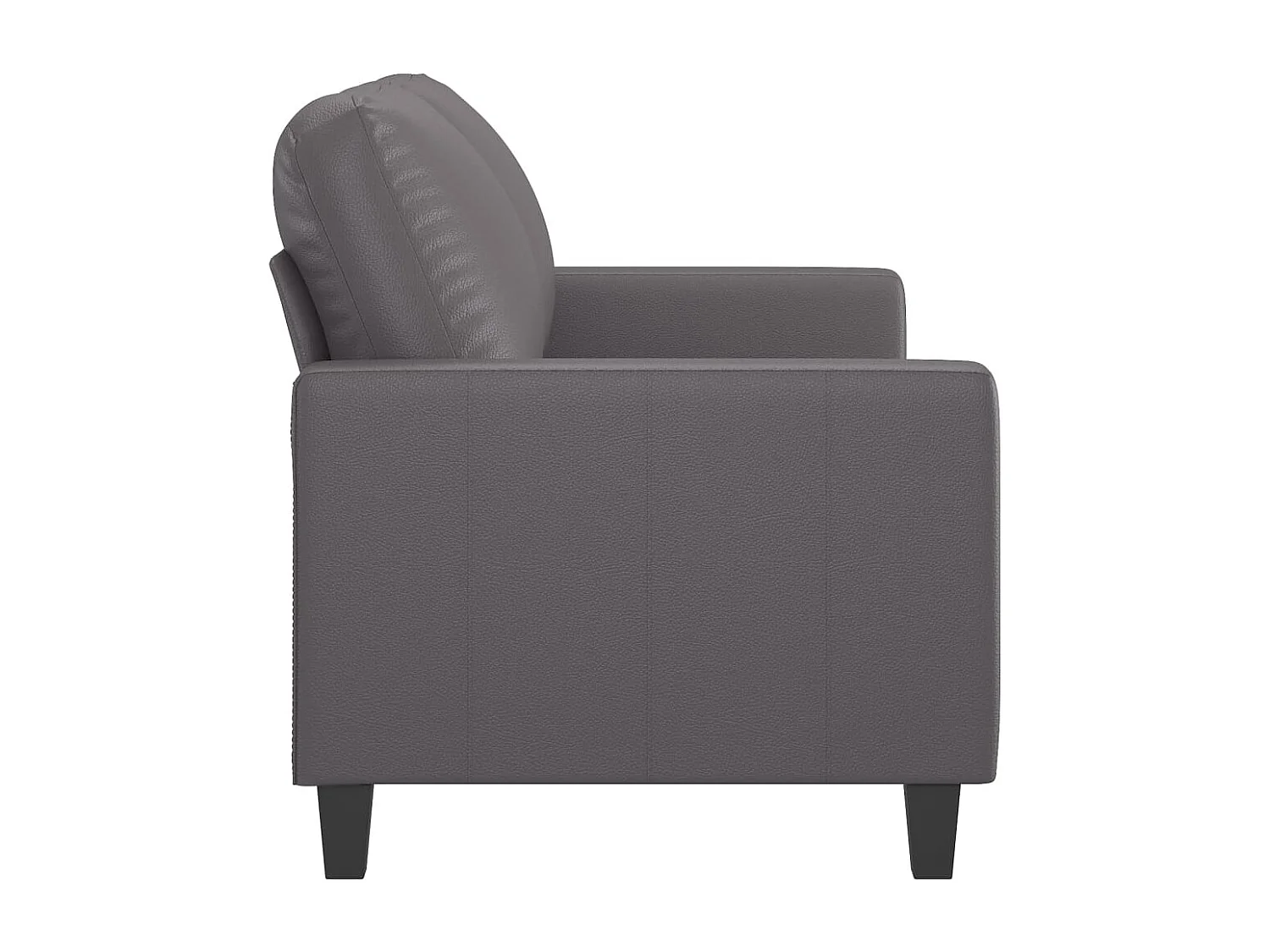2-Sitzer-Sofa Grau 120 cm Kunstleder