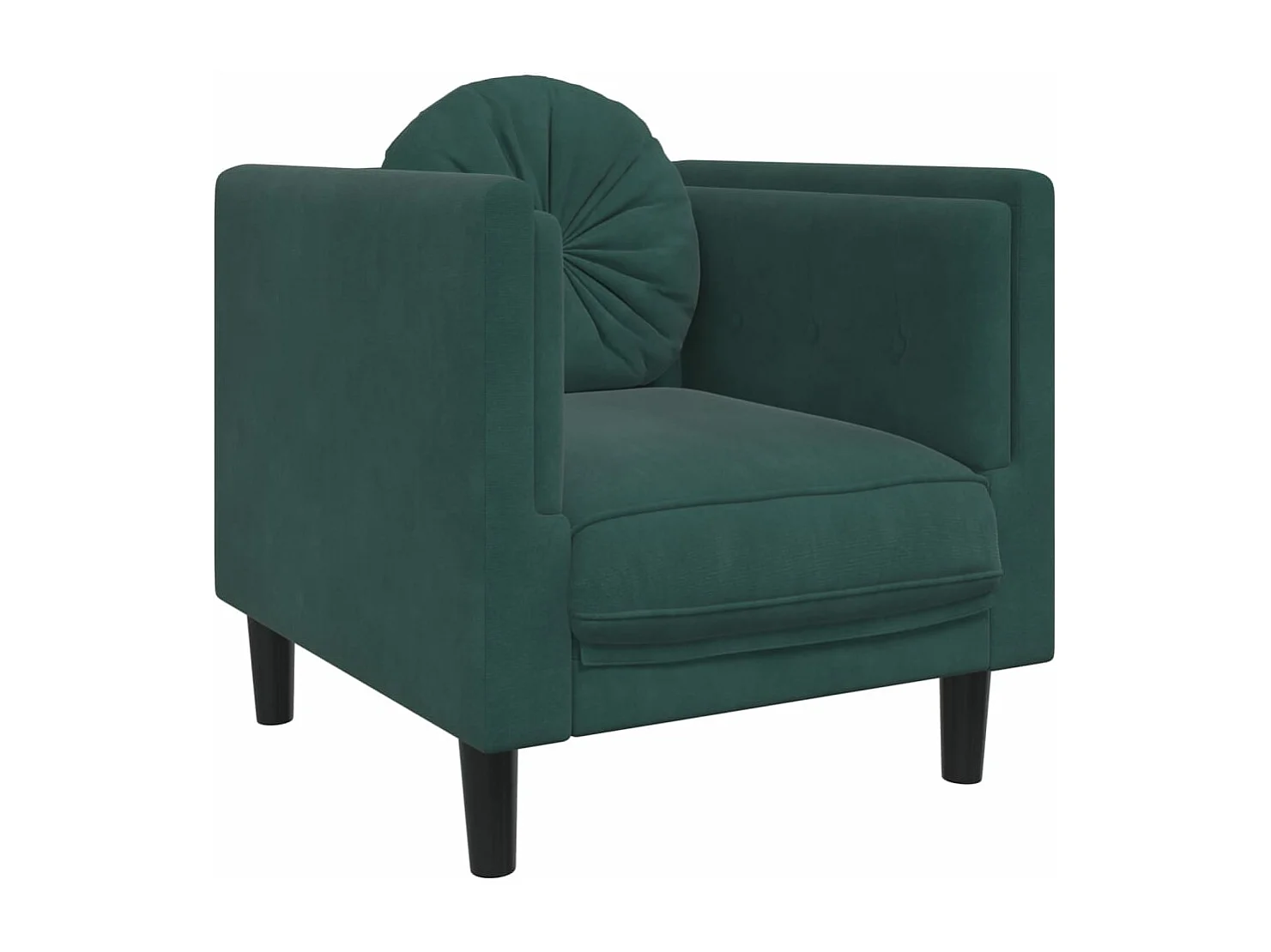 Poltrona com almofadão veludo verde-escuro