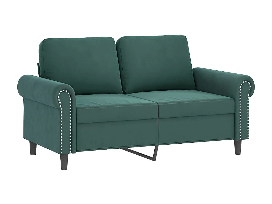 Ensemble de canapés 3 pcs avec coussins vert foncé velours