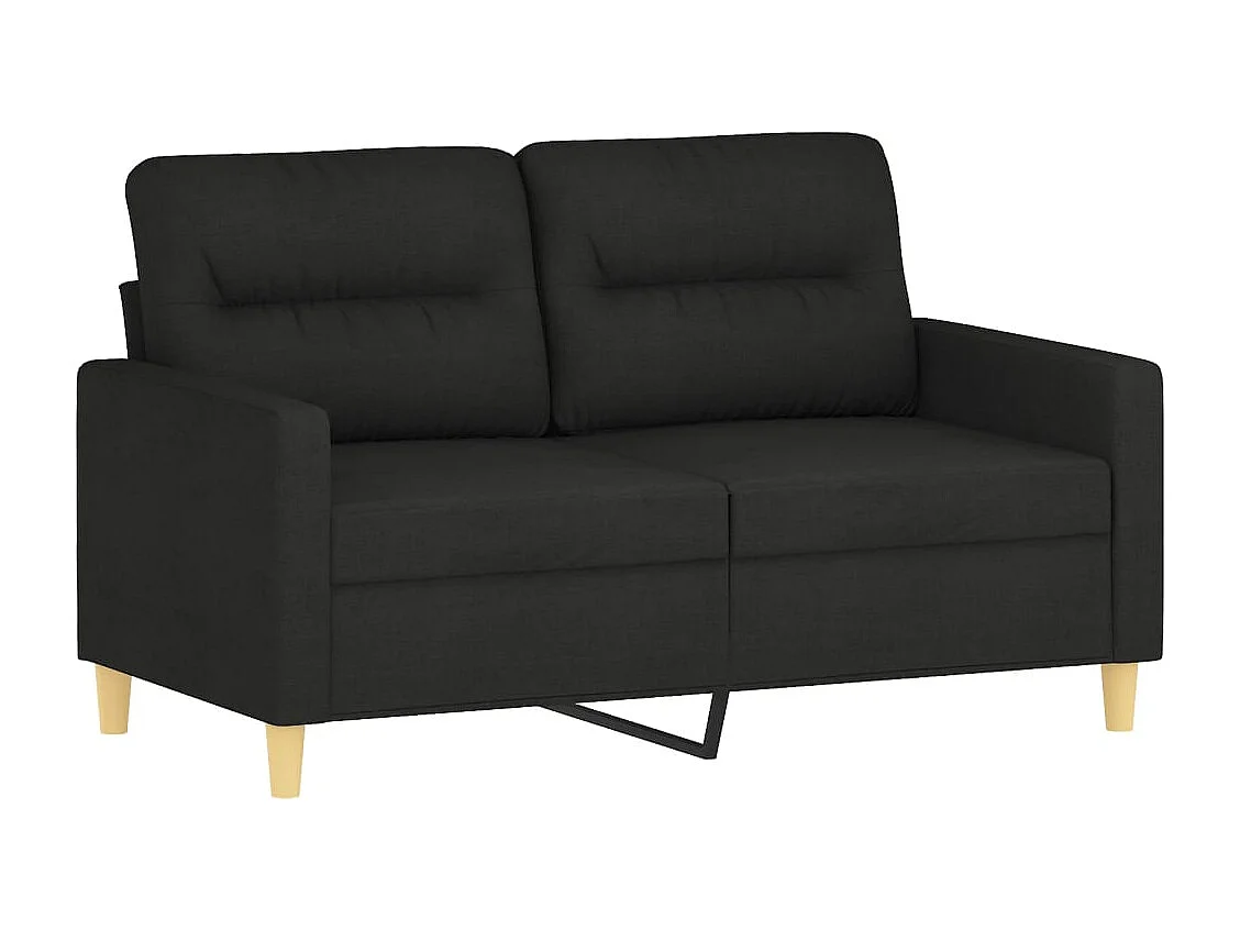 Ensemble de canapés 2 pcs avec coussins Noir Tissu